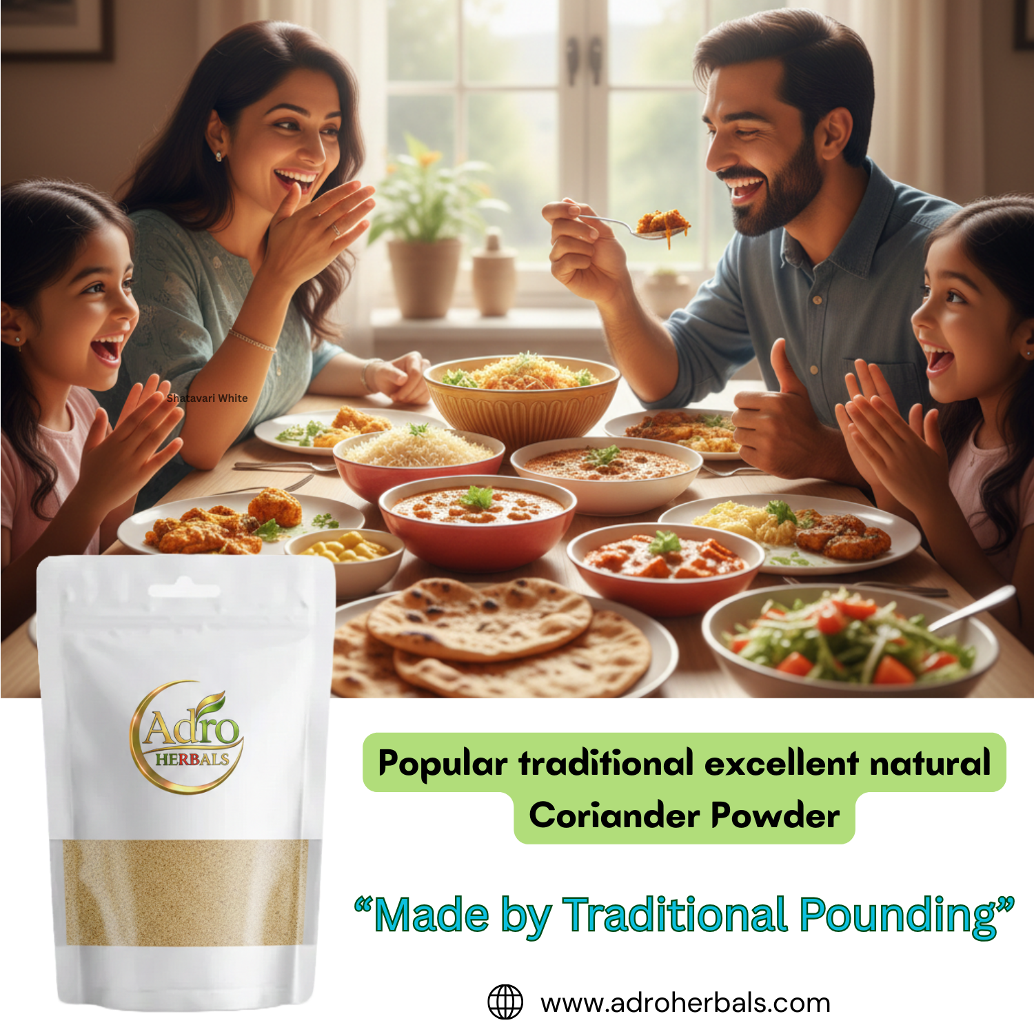 Dhaniya (Powder) - Coriander Powder - by Adro Herbals